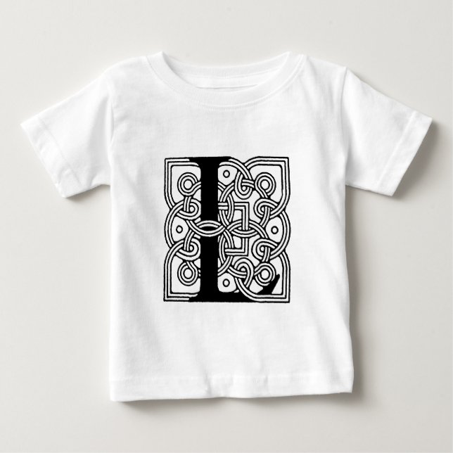 Bokstav L Monogram Vintage Keltisk Knuttryck T Shirt (Framsida)