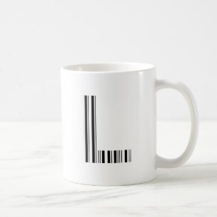 BOKSTAV L STreckKod Första Initial Streckkodsmönst Kaffemugg