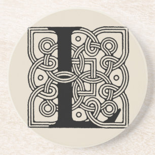 Bokstav L Vintage Keltisk Knut Monogram Underlägg