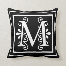 Bokstav M Monogram Svart