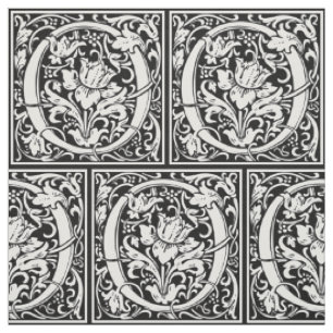 Bokstav O medeltida monogram Art Nouveau Tyg
