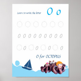 Bokstav O Spårningsaffisch för Barn Poster