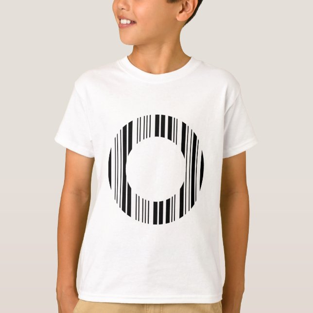 BOKSTAV O STreckkod Första Initial Streckkodsmönst T Shirt (Framsida)