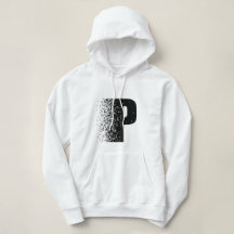 Bokstav P Sönderfallseffekt Hoodie | Modern