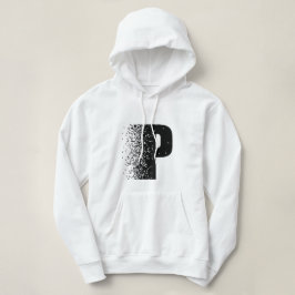 Bokstav P Sönderfallseffekt Hoodie | Modern  T Shirt