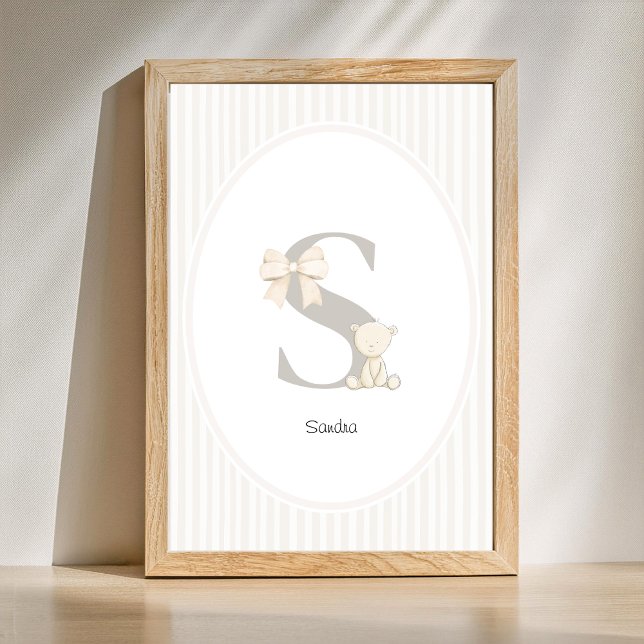 Bokstav R Nurseries Väggkonst - Anpassad Bebis Nam (Letter S Nursery Wall Art - Custom Baby Name Print)