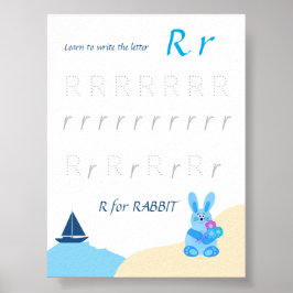Bokstav R Spårningsaffisch för Barn Poster