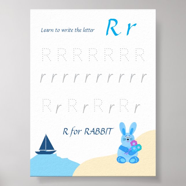 Bokstav R Spårningsaffisch för Barn Poster (Framsidan)