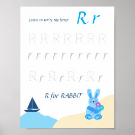 Bokstav R Spårningsaffisch för Barn Poster