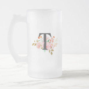 Bokstav T Frostat Ölglas