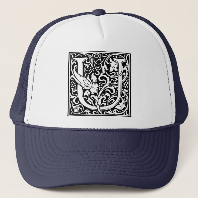 Bokstav U medeltida monogram Art Nouveau Keps (Framsida)