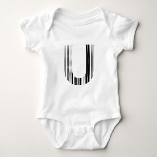 BOKSTAV U STreckKod Första Initial Streckkodsmönst T-shirt