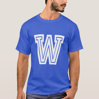 bokstav W college teckensnitt skola T Shirt