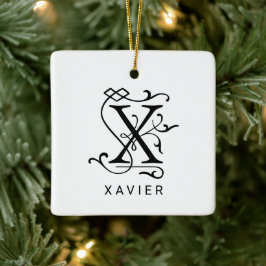 Bokstav X Elegant Monogram Julgranskula