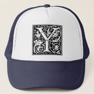 Bokstav Y medeltida monogram Art Nouveau Truckerkeps