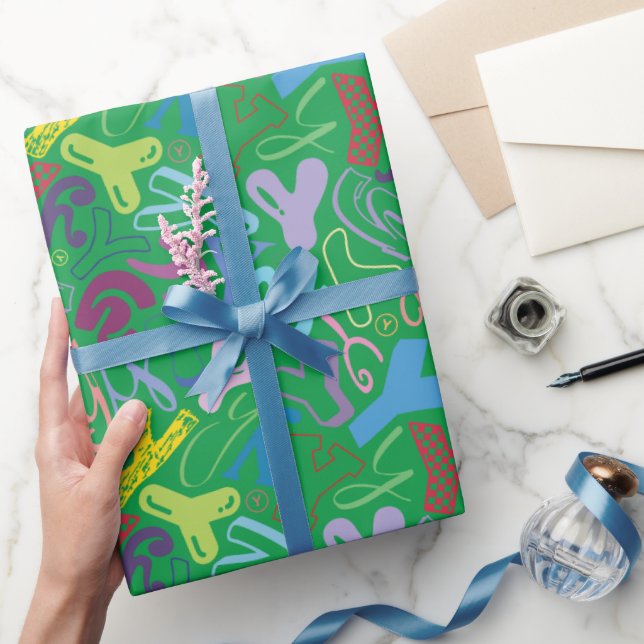 Bokstav Y Presentpapper - Grön (Gifting)