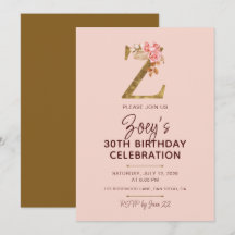 Bokstav Z Guld Monogram Rosa Rosor