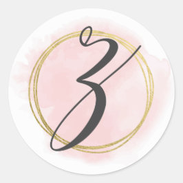 Bokstav Z Monogram rosabränd vattenfärg guld chic Runt Klistermärke