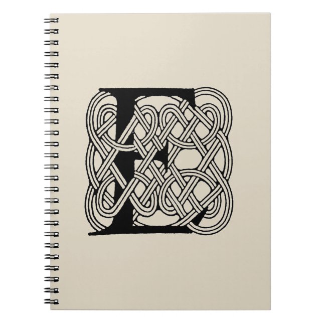 Bokstaven E Monogram Vintage Keltisk Knuttryck Anteckningsbok (Framsidan)