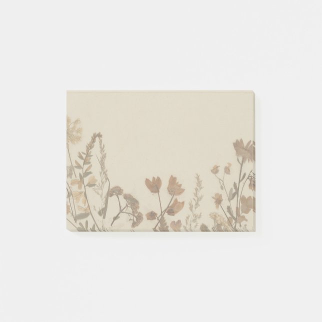 Bokstaven för botaniskt blomkollage post-it block (Framsida)