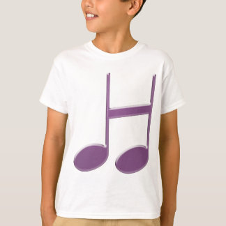 Bokstaven H i musikstil – design med lila åttondel T-shirt