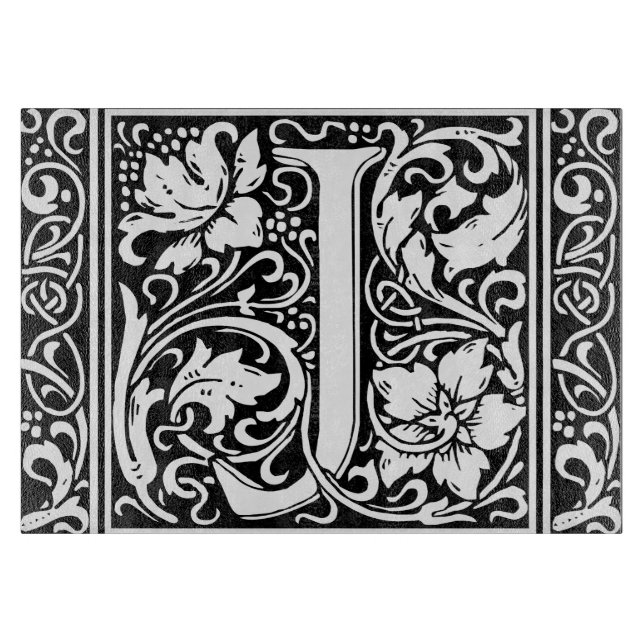 Bokstaven J Medeltida monogram Art Nouveau (Framsidan)