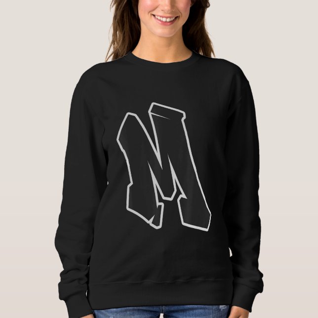 Bokstaven M Graffiti T Shirt (Framsida)