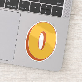 Bokstaven O Monogram, Fet 3D Typsnitt Initial  Klistermärken