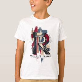 Bokstaven R – Minimalistisk modern typografisk des T Shirt