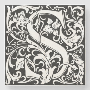 Bokstaven S medeltida monogram Art Nouveau Underlägg Sten