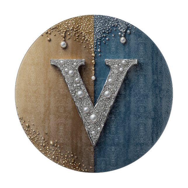 Bokstaven V Monogram Elegant Lyxig Hemstil (Framsidan)