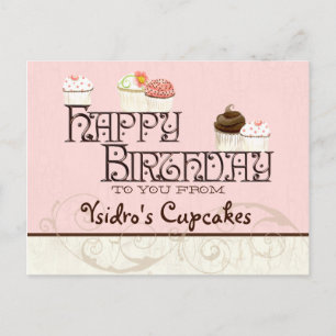 Bokstaven Y Grattis på födelsedagen Cupcake-företa Vykort