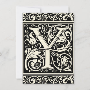 Bokstaven Y Medeltida Monogram Art Nouveau Inbjudningar