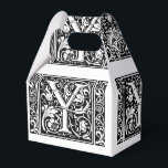 Bokstaven Y Medeltida monogram Art Nouveau Presentaskar<br><div class="desc">Detta första Y är en del av en komplett serie versaler inspirerade av William Morris typografiinitialer. Den svart-vita texten är mycket dekorativ, stiliserad efter den fantasifulla typografin från medeltiden. Söt och trendig, detta är ett vintage-chict monogram Y - bokstav Y - Y med snörvalkar. Anpassa detta vintage monogram genom att...</div>