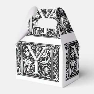 Bokstaven Y Medeltida Monogram Art Nouveau Presentaskar