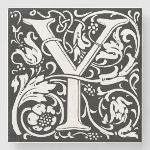 Bokstaven Y Medeltida Monogram Art Nouveau Stenunderlägg