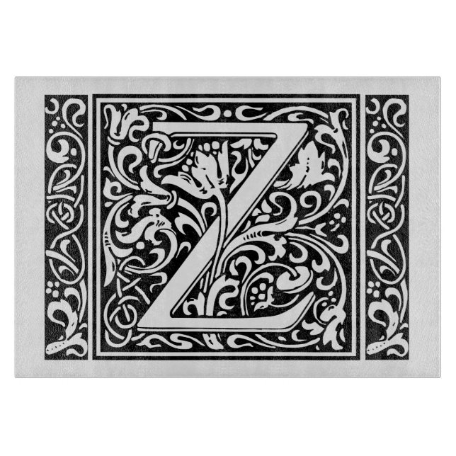 Bokstaven Z medeltida monogram Art Nouveau (Framsidan)