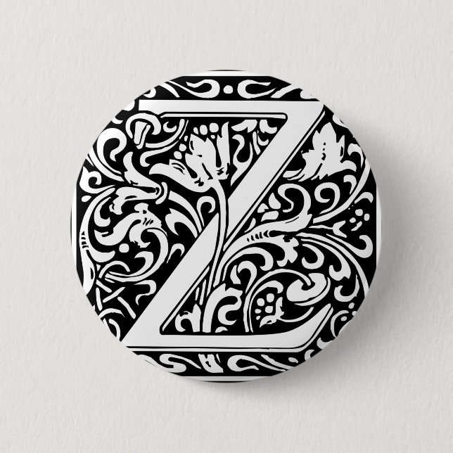 Bokstaven Z medeltida monogram vintage initial Knapp (Framsida)
