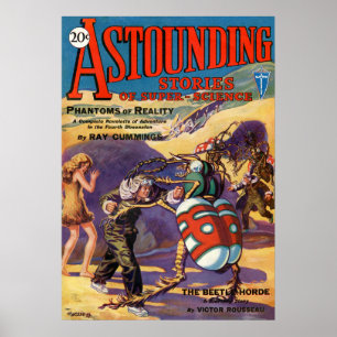 Bokstäver 1930 vintage science fiction poster