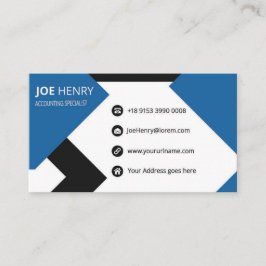 Bokstäver CPA Blue and White Visitkort