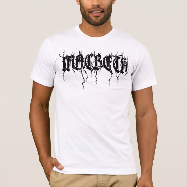Bokstäver för MACBETH T-tröjasvart Tee Shirt (Framsida)