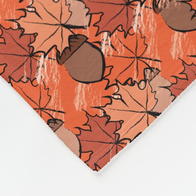 Bokstäver och löv II Fleecefilt (Hörn)