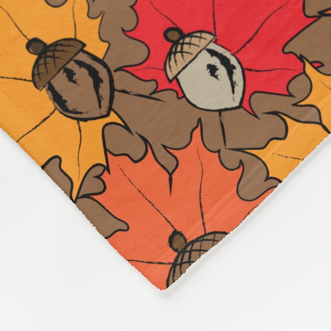 Bokstäver och löv V Fleecefilt (Hörn)