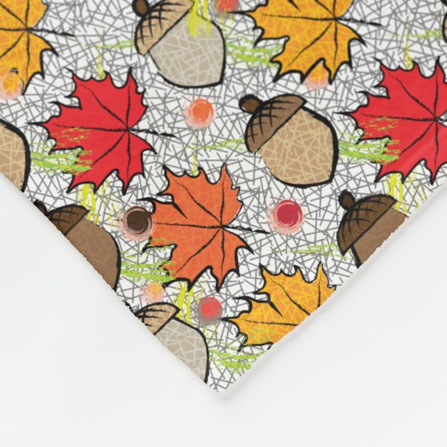 Bokstäver och löv VII Fleecefilt (Hörn)