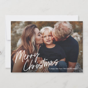 Bokstavlig skrift Glad jul 2 Foto Julkort