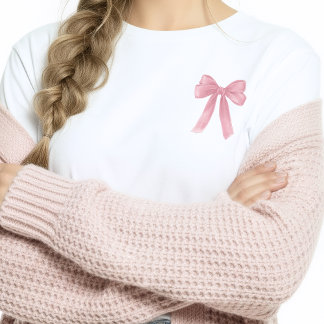 Bokstavligen Bara En Tjej Rosa Coquette Bow Tema T Shirt