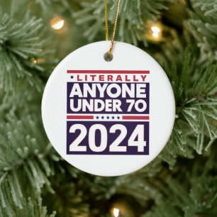 Bokstavligen vem som helst annan 2024 President US Julgransprydnad Keramik
