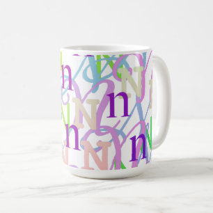 Bokstavs Konfetti "N" Kaffemugg