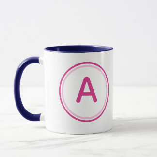 Bokstavsalfabet Rosa Cirkulär Design Mugg