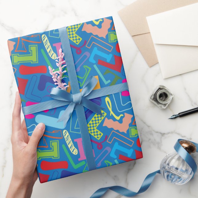 Bokstavsbrevpapper L - Blå Presentpapper (Gifting)